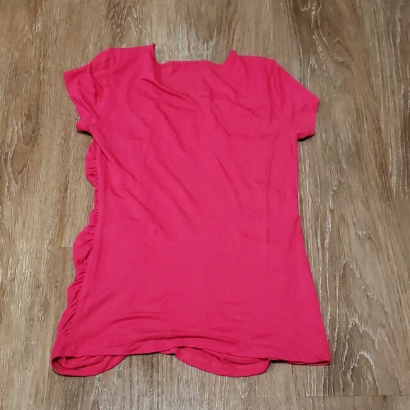 (M) Cable and Guage Fushcia Perfectly Ruched Tee Comfy Soft Casual Weekend - Picture 7 of 7